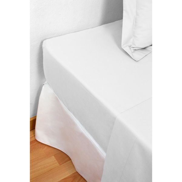 Sábana Bajera Ajustable Blanco Cama De 150 X 190/200 100% Algodón