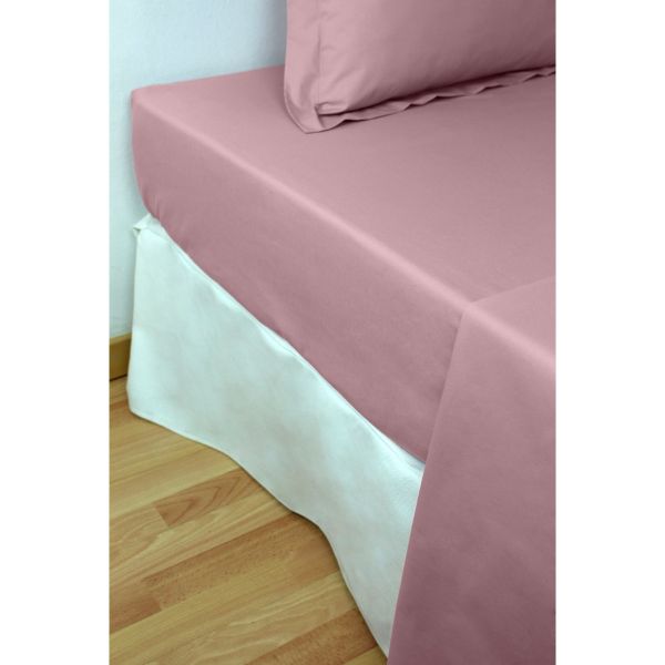 Sábana bajera ajustable Blanco Cama de 150 x 190/200 100% ALGODÓN PERCAL  200 HILOS