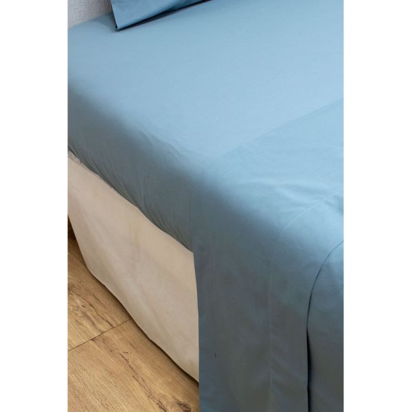 Sabana bajera ajustable, bajera azul percal 105x200, bajera cama 105