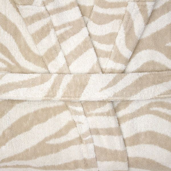 Albornoz de rizo 100% algodón Cebra Soft beige Lasa Home