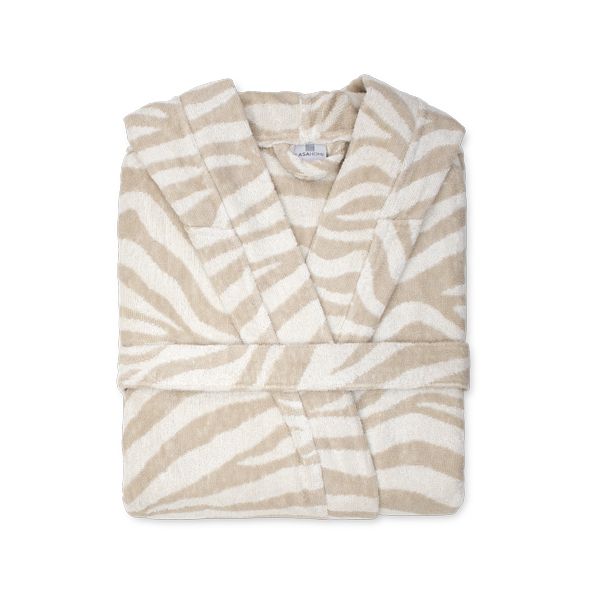 Albornoz de rizo 100% algodón Cebra Soft beige Lasa Home