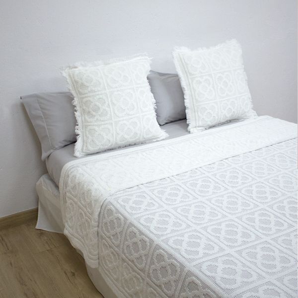 Funda de coixí de ganxet 55 x 55 cm Panot Bcn