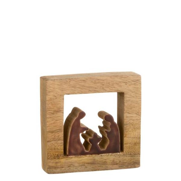 Decoración pesebre Navidad madera Marrón
