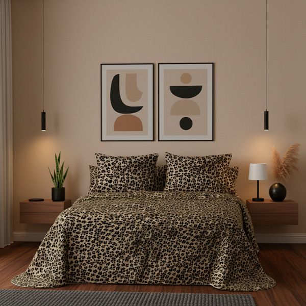 Edredón 100% algodón satén 300 hilos Leopardo | Cool Barcelona