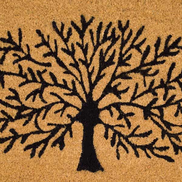 Felpudo 40 x 60 cm de fibra de coco Árbol de la vida