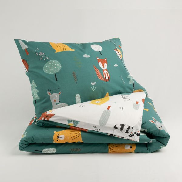 Funda nórdica infantil 100% algodón Balu Verde 