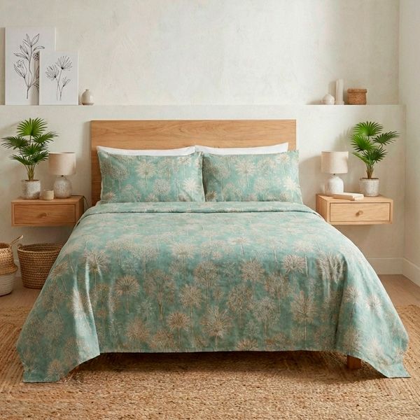 Juego de sábanas 100% Algodón 2 piezas - 300 hilos Bari, Cool Barcelona