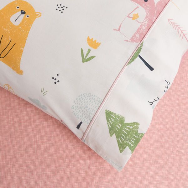 Juego de cama infantil 100% algodón Balu Rosa 