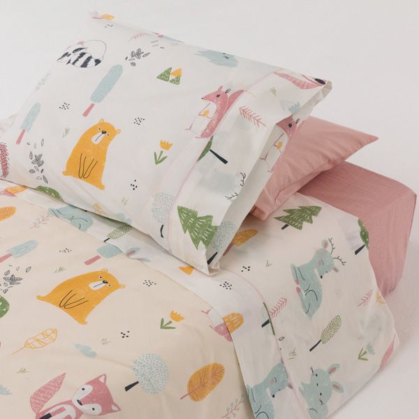 Juego de cama infantil 100% algodón Balu Rosa 
