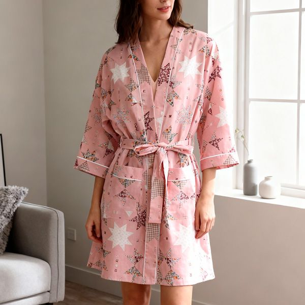 Bata Kimono 100% algodón percal 200 hilos Isil | Cool Barcelona