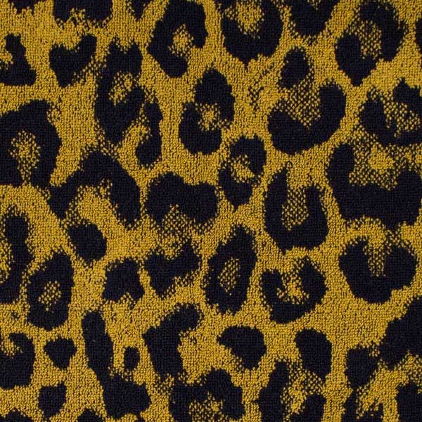 Paño de cocina de rizo 100% algodón Leopardo Ocre/Negro