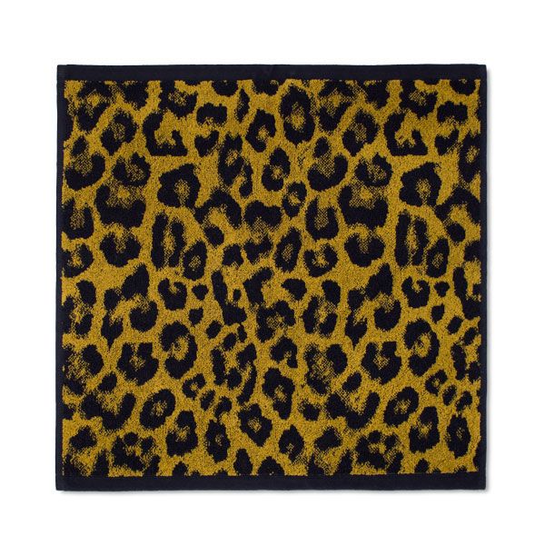 Paño de cocina de rizo 100% algodón Leopardo Ocre/Negro