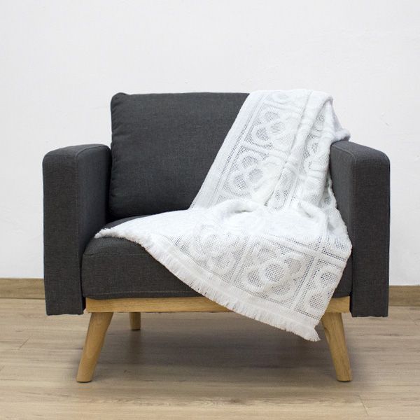 Plaid de ganxet 130 x 170 cm Panot Bcn Blanc