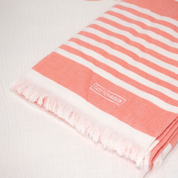 Toalla/pareo de playa 100 x 180 cm 100% algodón Nantes Coral