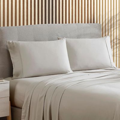 Juego de cama 3 piezas bambú satén 300 hilos Gris