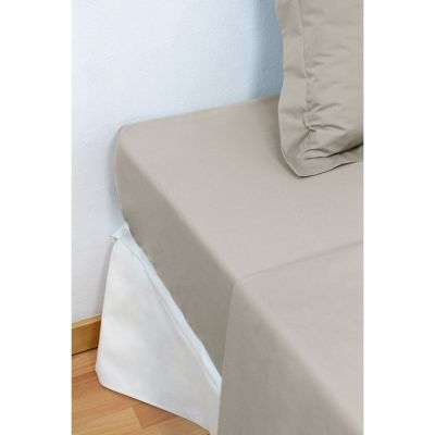 Sábana bajera ajustable 100% algodón Percal 200 hilos Camel