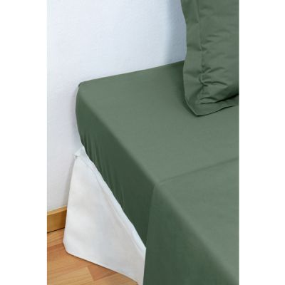Sábana bajera ajustable 100% algodón Percal 200 hilos Caqui