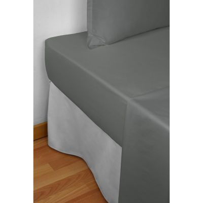 Sábana bajera ajustable 100% algodón satinado 300 hilos Gris