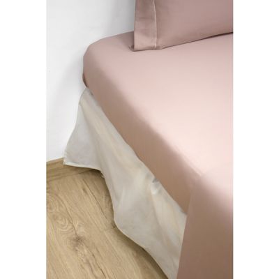 Sábana bajera ajustable 100% algodón satinado 300 hilos Nude