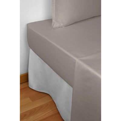 Sábana bajera ajustable 100% algodón satinado 300 hilos Piedra