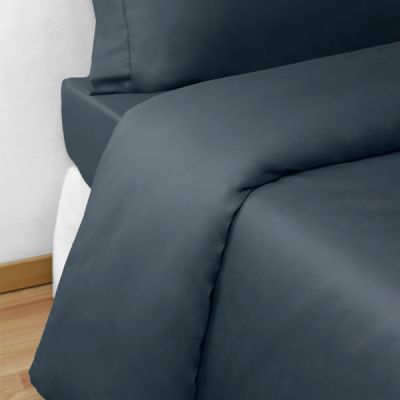 Funda nórdica de 2 piezas 100% algodón satinado 300 hilos Azul Noche