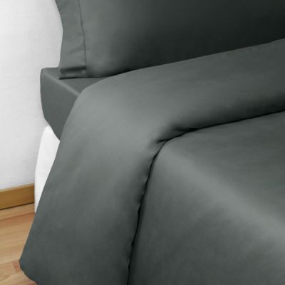 Funda nórdica de 2 piezas 100% algodón satinado 300 hilos Gris