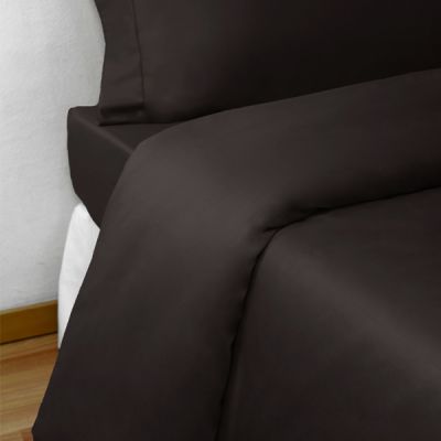Funda nórdica de 2 piezas 100% algodón satinado 300 hilos Negro