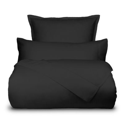Juego de cama 2 piezas 100% algodón satinado 300 hilos Negro