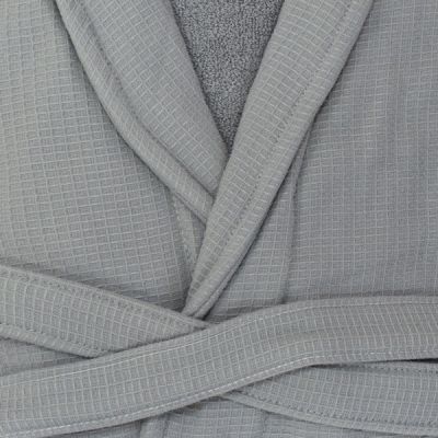 Albornoz 100% algodón doble cara Mod Face & Body Gris