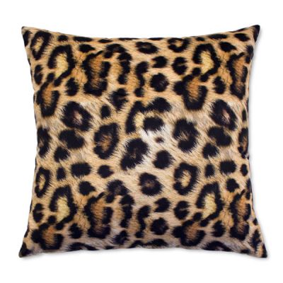 Cojín de 45 x 45 cm de terciopelo con relleno Camerún Leopardo