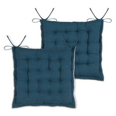 Cojín de silla 38 x 38 cm 100% algodón Helios Azul
