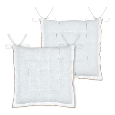Cojín de silla 38 x 38 cm 100% algodón Helios Blanco