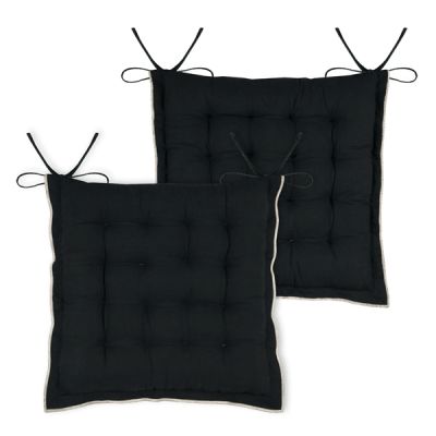 Cojín de silla 38 x 38 cm 100% algodón Helios Negro