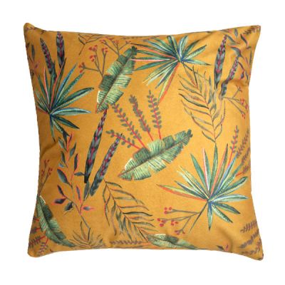 Cojín con relleno terciopelo 45 x 45 cm Iria Mostaza