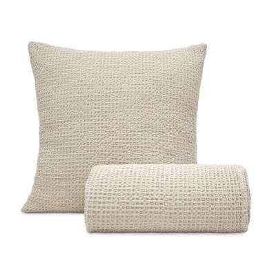 Colcha efecto nido de abeja 100% algodón Waffle Beige OFERTA