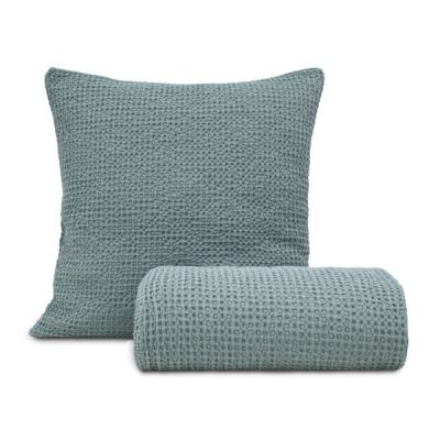 Colcha efecto nido de abeja 100% algodón Waffle Verde OFERTA