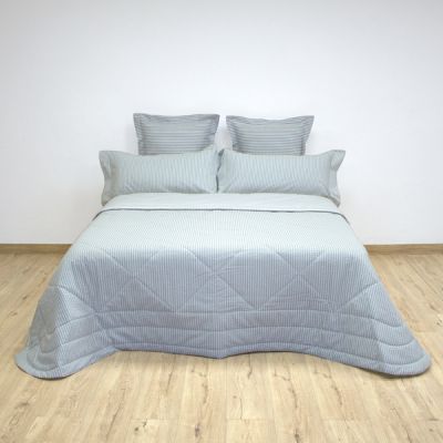 Coprileto acolchado 100% algodón Piubelle Crepón Gris