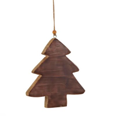 Decoración de madera árbol de Navidad grande Marrón