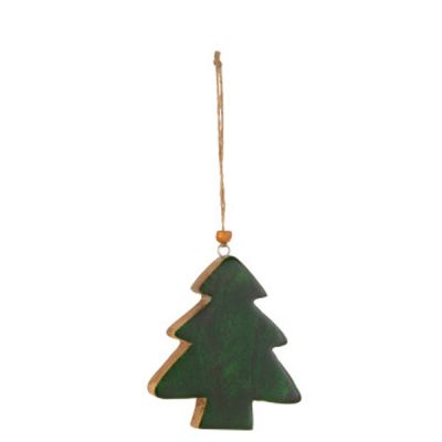 Decoración de madera árbol de Navidad pequeño Verde