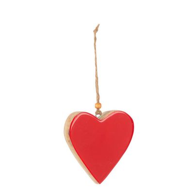 Decoración de madera Corazón pequeño Rojo