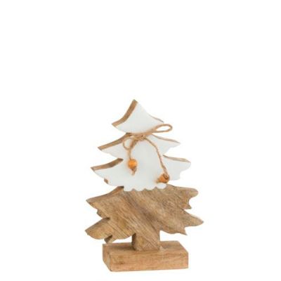 Decoración de pie árbol cuerda Navidad madera Blanco