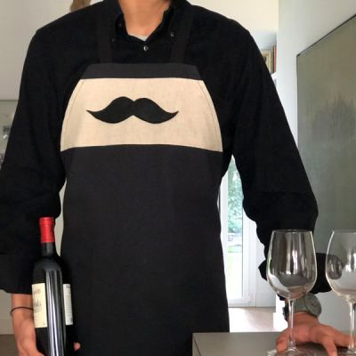 Delantal adulto unisex 100% algodón Hipster Bigote Negro OFERTA