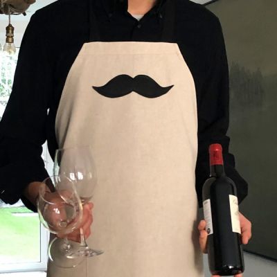 Delantal adulto unisex 100% algodón Hipster Bigote Piedra OFERTA