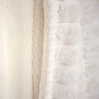 Plaid de pelo corto en relieve Asil Blanco