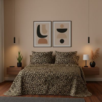 Edredón 100% algodón satén 300 hilos Leopardo | Cool Barcelona