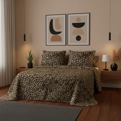 Edredón 100% algodón satén 300 hilos Leopardo | Cool Barcelona