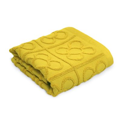 Paño de cocina 100% algodón Flor de Barcelona Mostaza