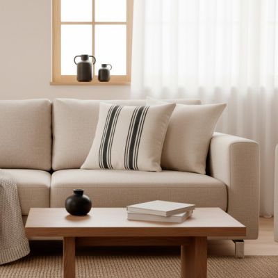 Funda de cojín 50 x 50 cm Harper Doble Carbón