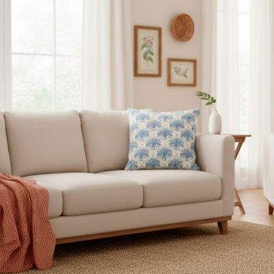 Funda de cojín 50 x 50 cm Kerala Rombo Azul