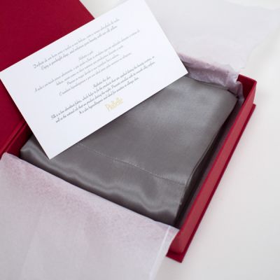 Funda de almohada 50 x 75 cm 100% de seda natural Morera Gris